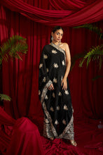 Load image into Gallery viewer, Reyna Gara Glazed Cape With Coordinated Pants- Black