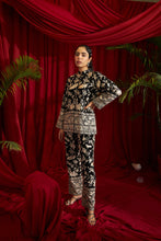 Load image into Gallery viewer, Reyna Gara Glazed Potli Button Jacket With Coordinated Pants- Black