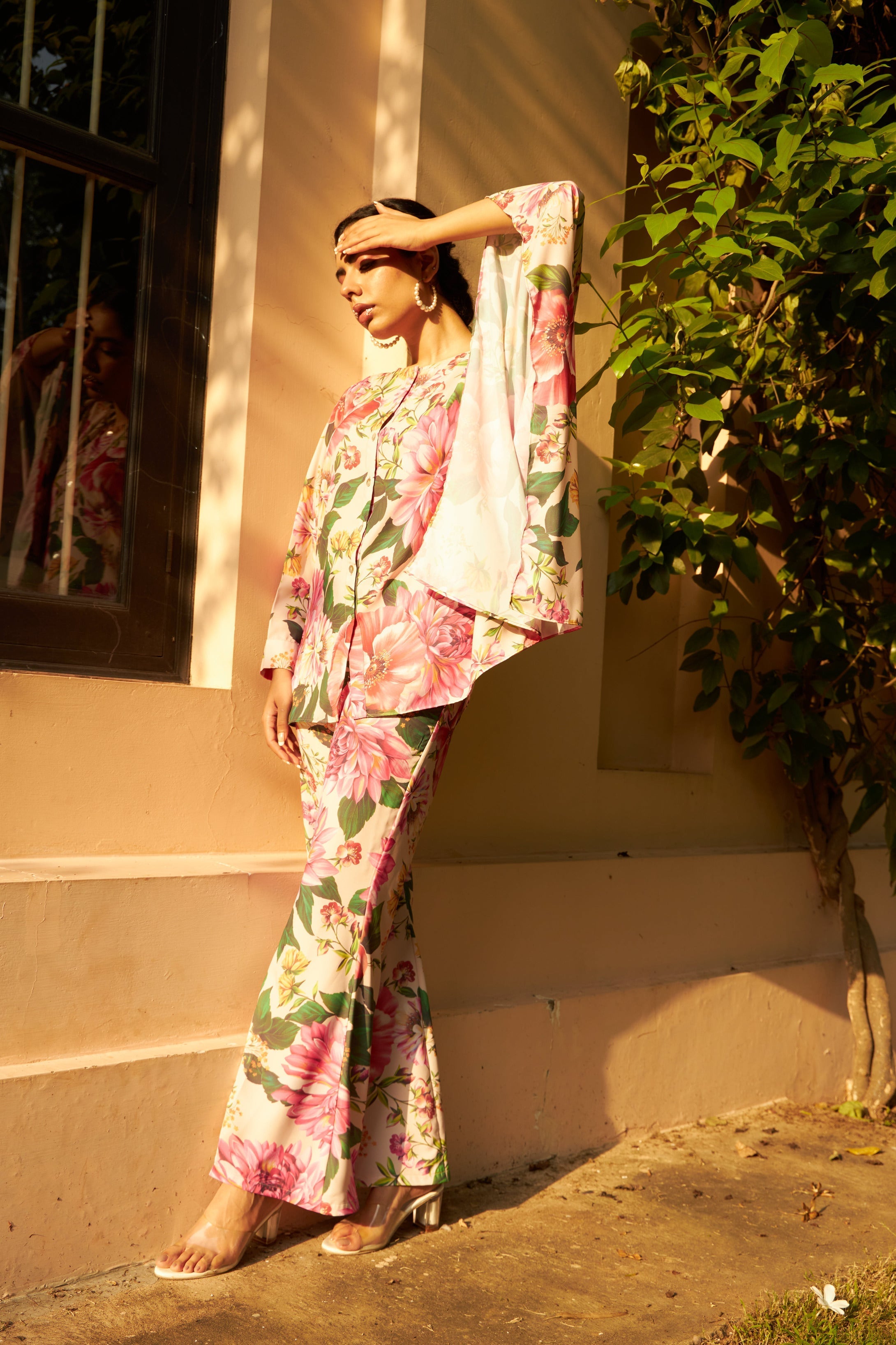 Floral Fantasy Kaftan Shirt Top - Pink Magic