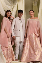 Load image into Gallery viewer, KURTA SET WITH CHIKANKARI EMBROIDERED JACKET - WHITE AND PINK