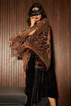 Load image into Gallery viewer, Slip Easy Dress with Floral Fringe Cape- Tan