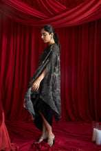 Load image into Gallery viewer, Slip Easy Dress With Organza Cape - Black Mist