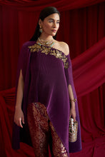 Load image into Gallery viewer, Divine Embroidered Cape with Brocade Pants - Hibiscus