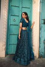 Load image into Gallery viewer, Saira Sequined Symphony Ghaghra And Chunni - Teal