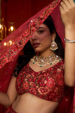 Load image into Gallery viewer, Saira Sequined Symphony Ghaghra And Chunni - Red