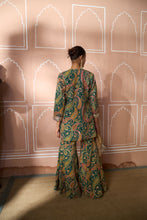 Load image into Gallery viewer, Elizey Paisley Embroidered Sharara Set - Emerald Green