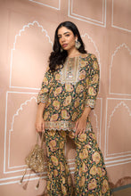 Load image into Gallery viewer, Elizey Paisley Embroidered Sharara Set - Black