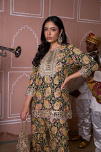 Load image into Gallery viewer, Elizey Paisley Embroidered Sharara Set - Black