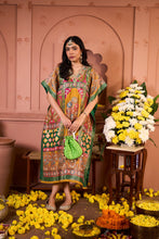 Load image into Gallery viewer, Banarasi Begum Embroidered Kaftan with Pant - Yellow