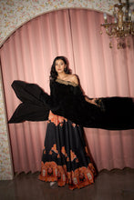 Load image into Gallery viewer, Digital Printed Ghagra with Embellished Blouse - Orange Black