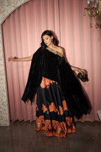 Load image into Gallery viewer, Digital Printed Ghagra with Embellished Blouse - Orange Black