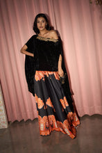 Load image into Gallery viewer, Digital Printed Ghagra with Embellished Blouse - Orange Black