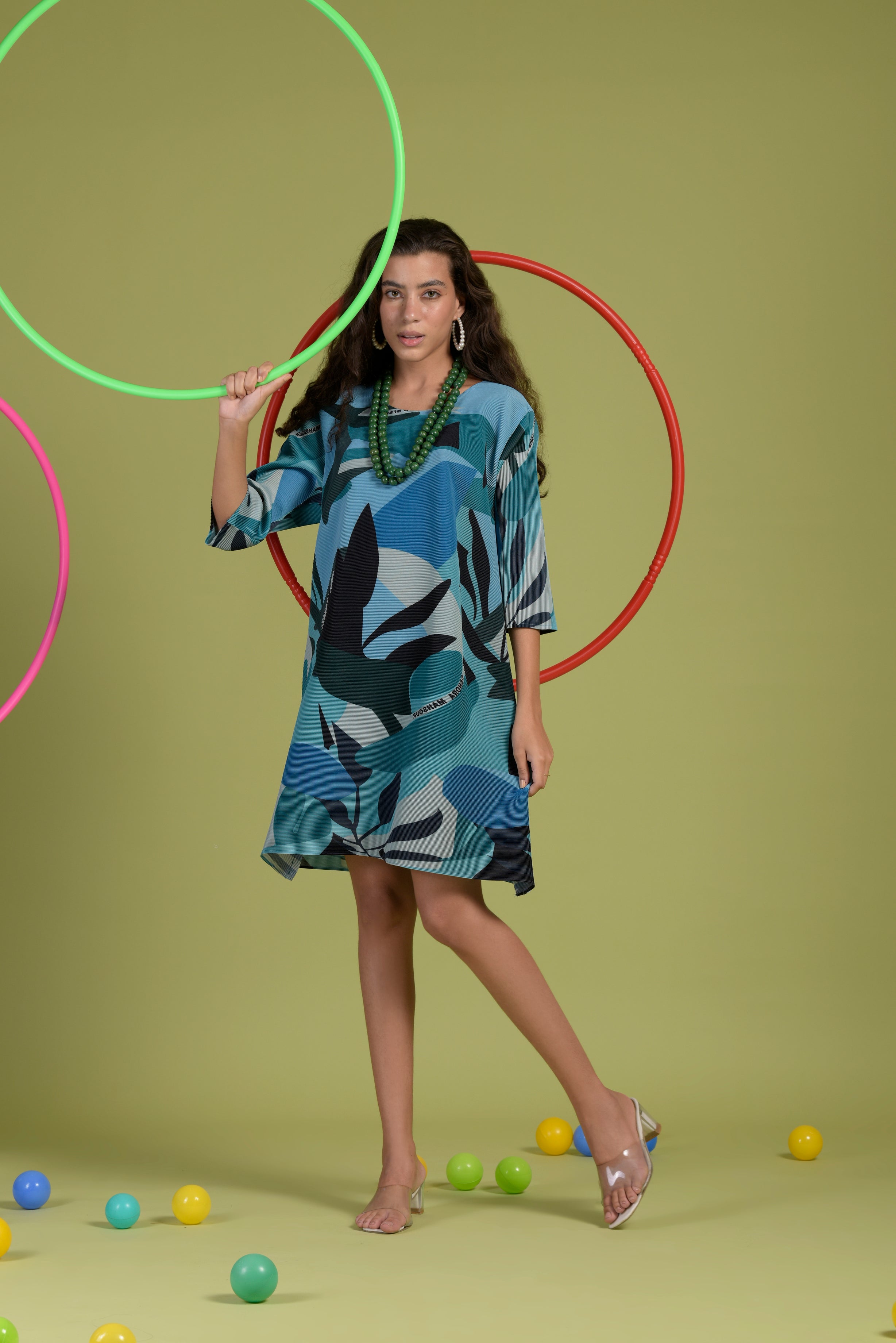 Alissa Abstract Dress - Forest