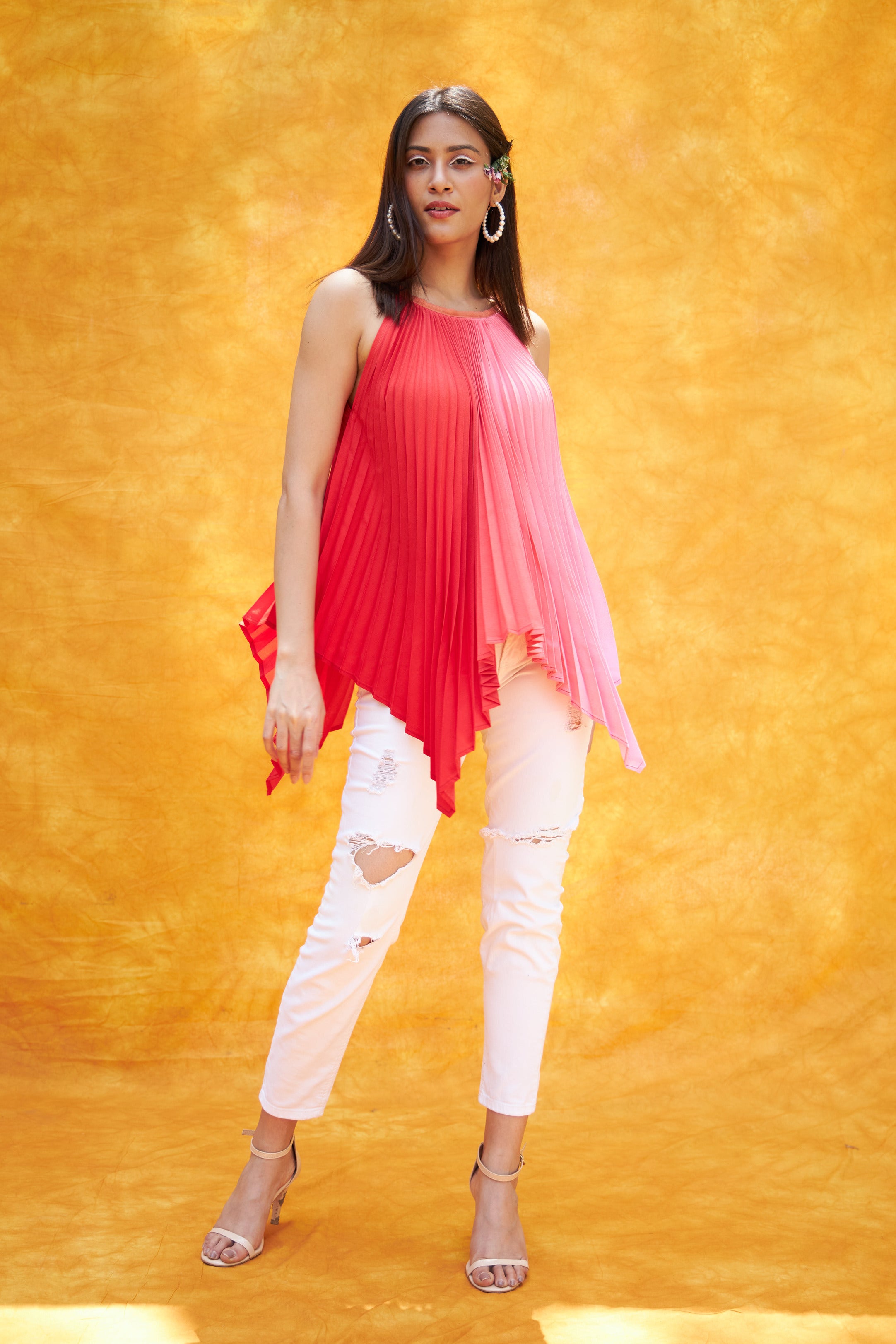 Vivian Sunburn Tank Top - Vermillion