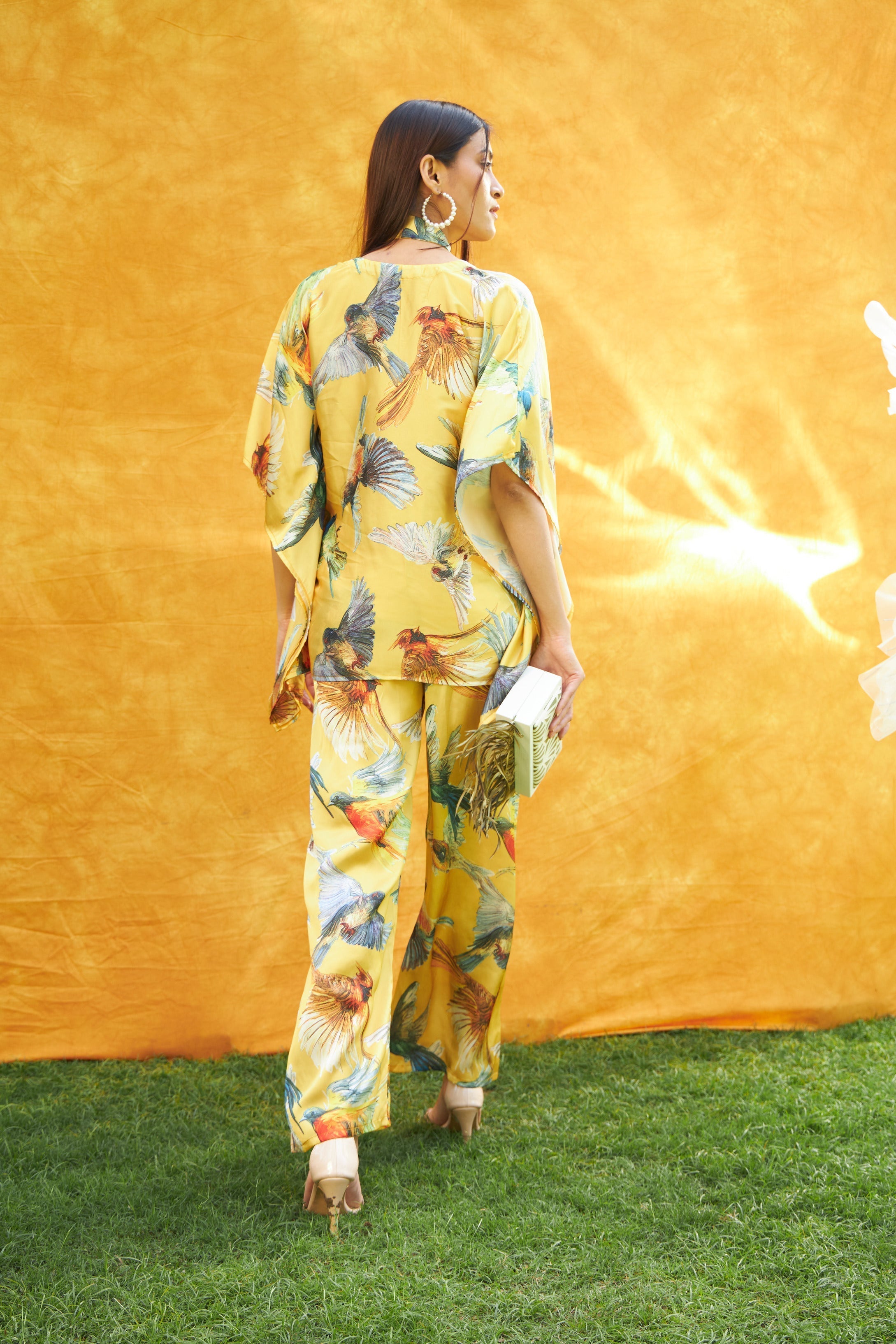 Siciley Satin Printed Co-ord Set - Yellow