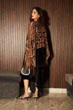 Load image into Gallery viewer, Slip Easy Dress with Floral Fringe Cape- Tan