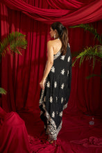 Load image into Gallery viewer, Reyna Gara Glazed Cape With Coordinated Pants- Black