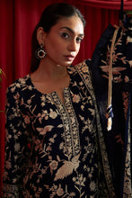 Load image into Gallery viewer, Reyna Gara Glazed Kurta With Pleated Pants and Dupatta- Blue