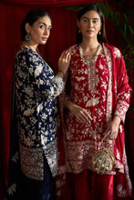 Load image into Gallery viewer, Reyna Gara Glazed Kurta With Pleated Pants and Dupatta- Red