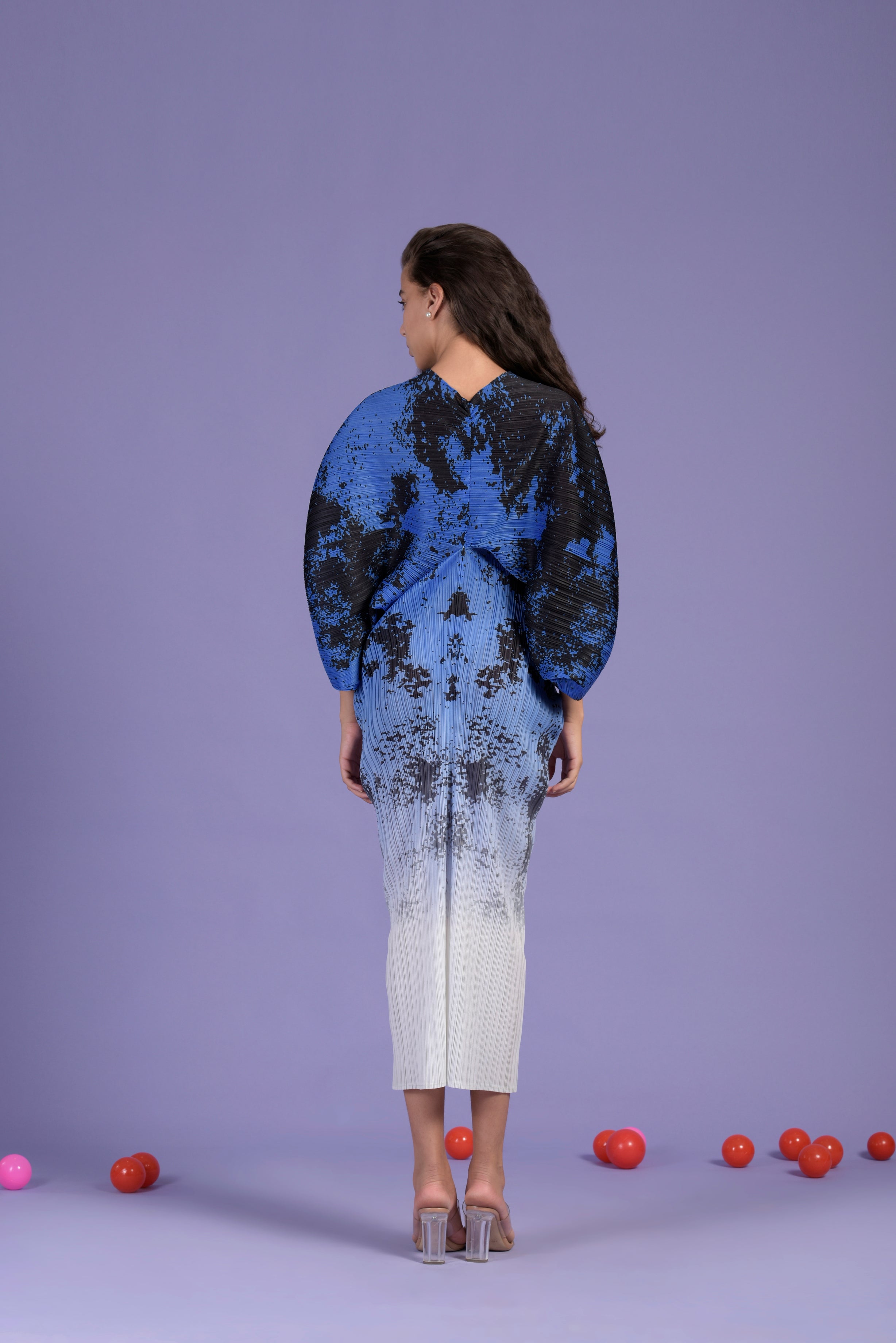 Kimono Kitsch Gradient Dress - Splash Blue
