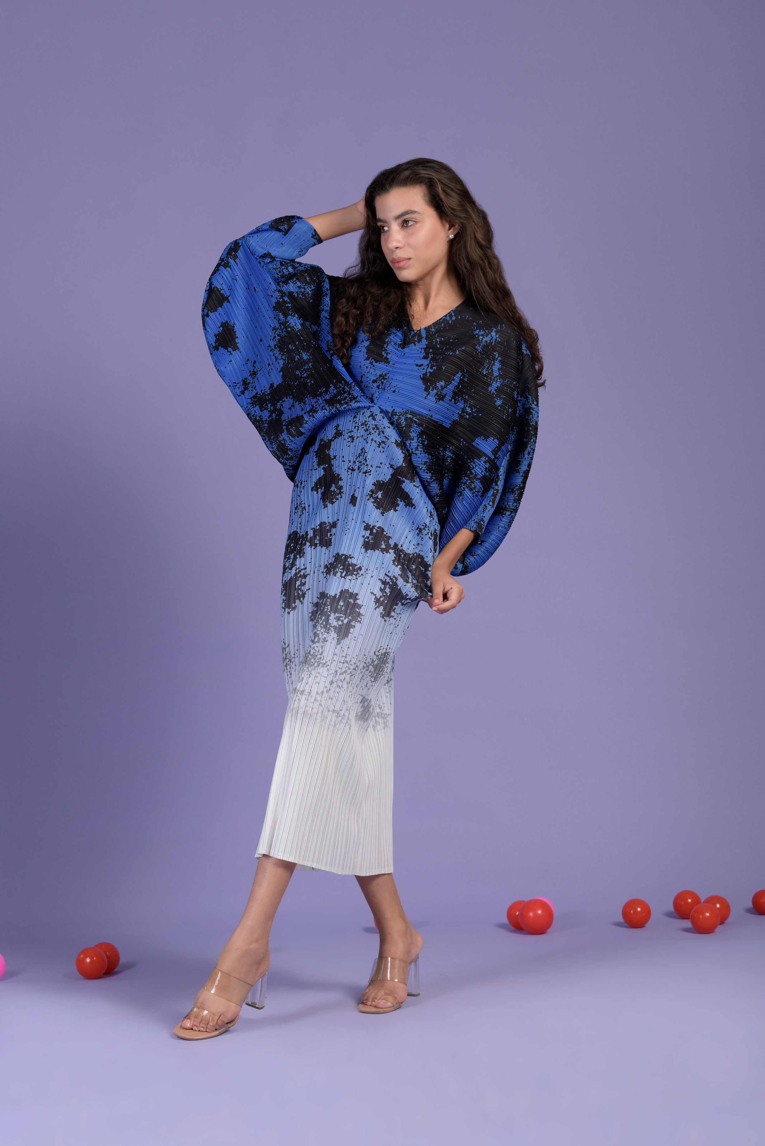 Kimono Kitsch Gradient Dress - Splash Blue