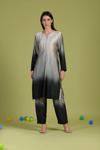 Load image into Gallery viewer, Siciley Satin Button Up Tunic Set - Black