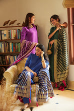 Load image into Gallery viewer, Myra Mandarin Kurta with Culotte Pants and Bandhani Chunni - Cobalt Blue