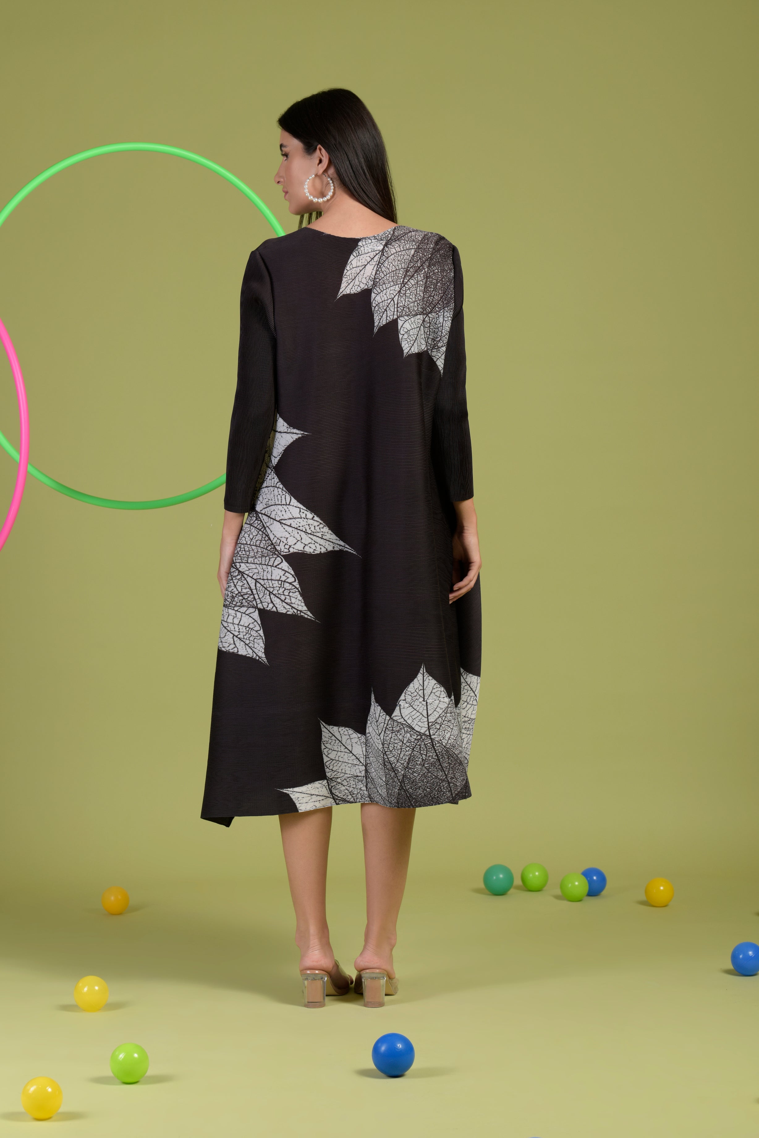 Alissa  Abstract Geometrical Dress - Black