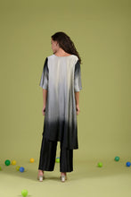 Load image into Gallery viewer, Siciley Satin Silk Cinched In Dress with Ombré Pleated Pants- Black