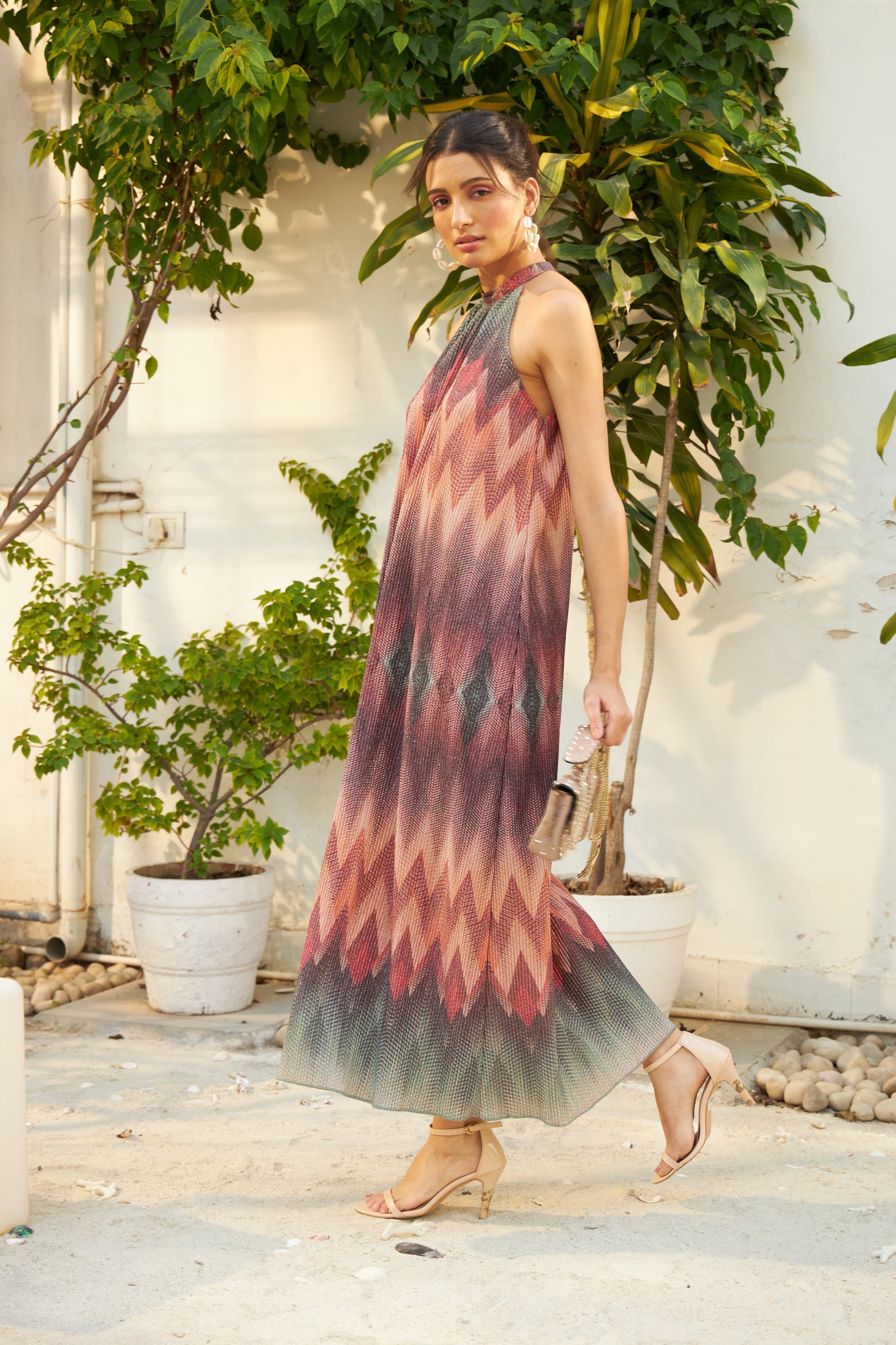 Rendezvous Halter Neck Dress - Squash
