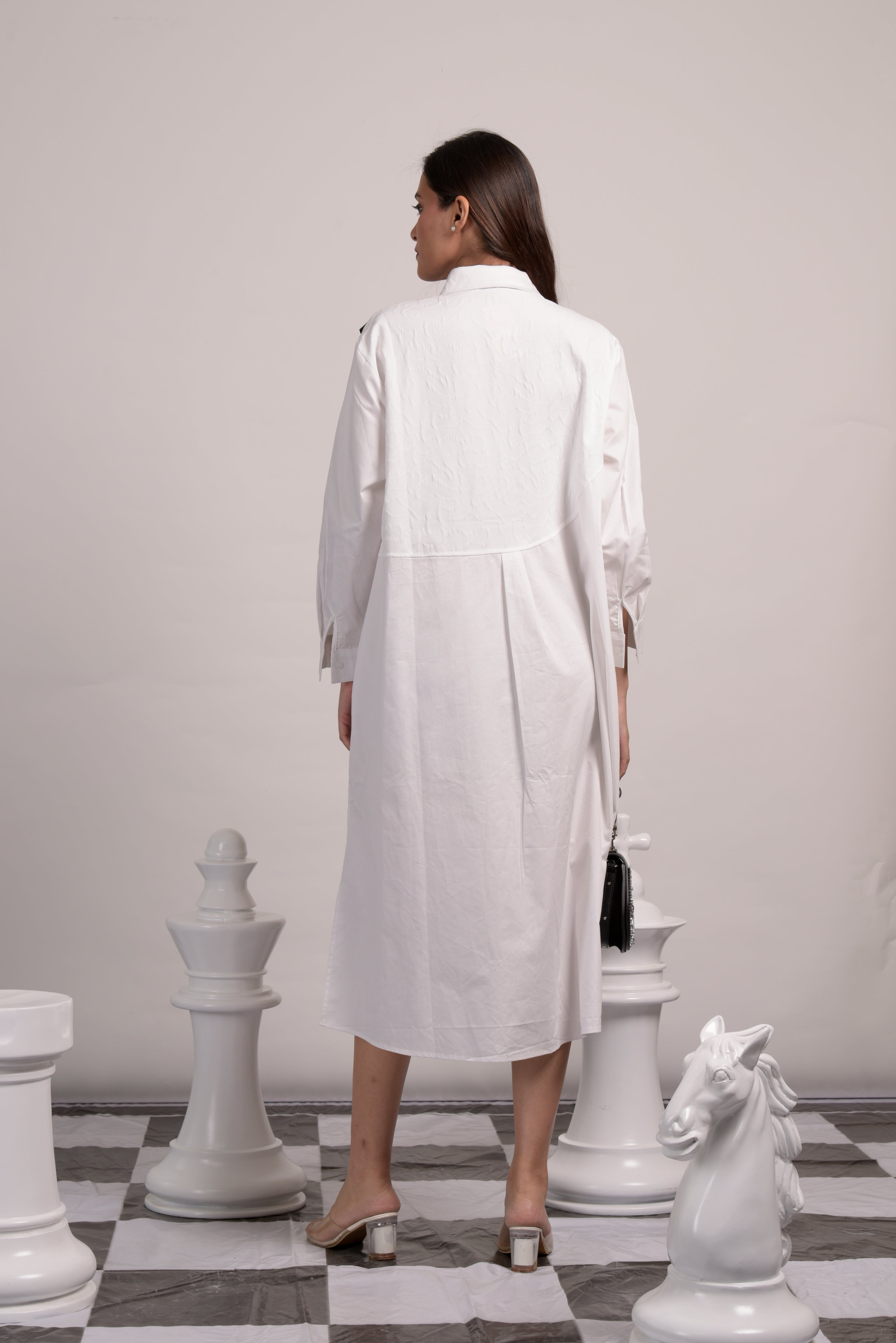 Briana Strap Me Up Shirt Dress - White