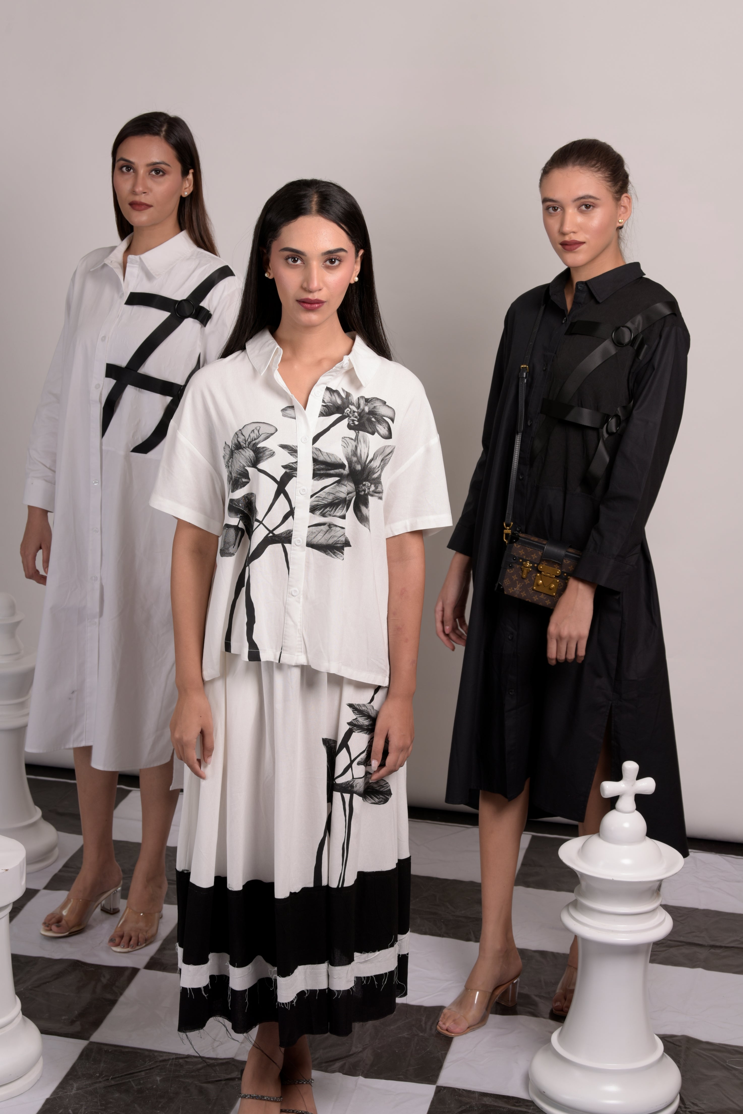 Briana Strap Me Up Shirt Dress - White