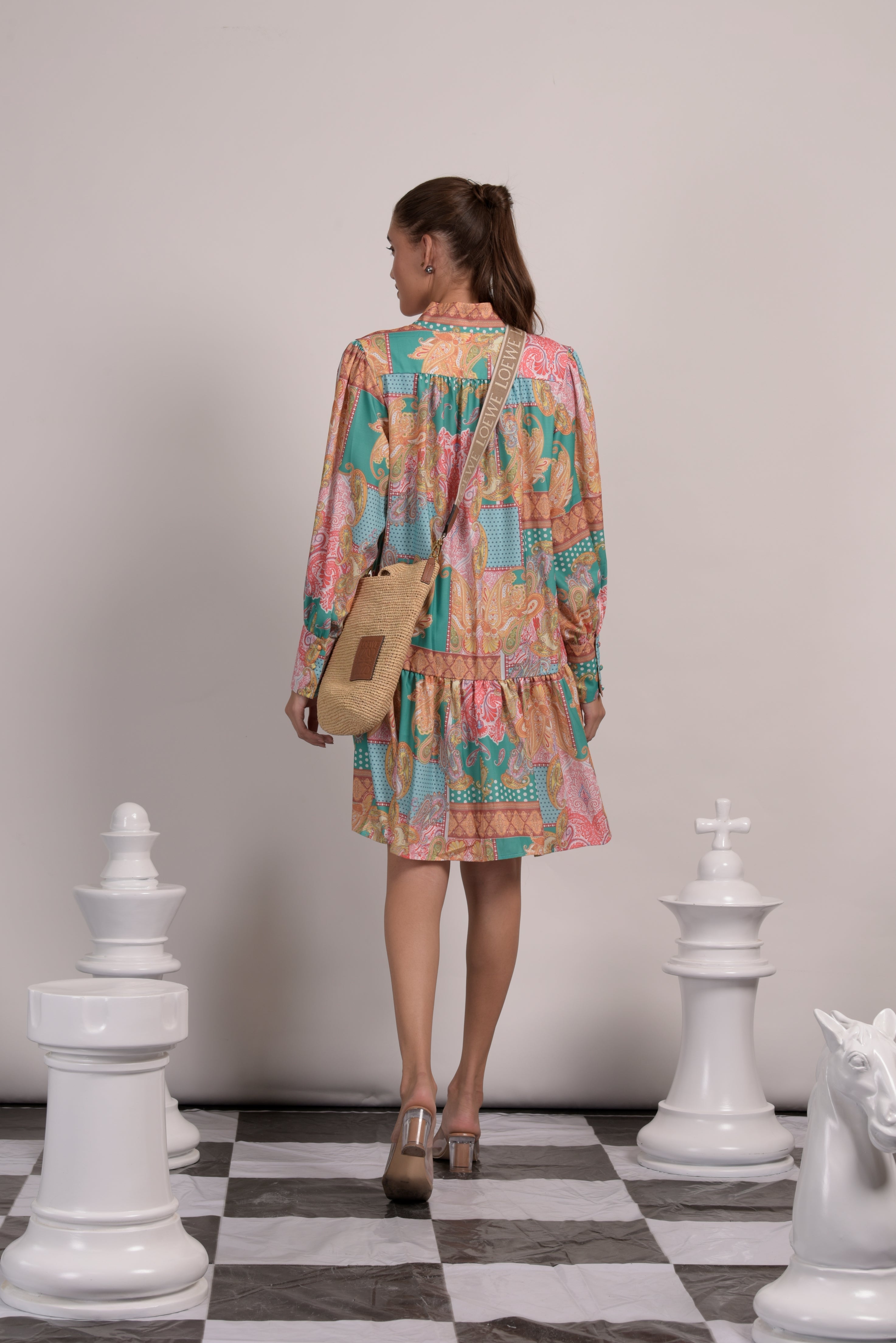 Ophelia Orchid A-Line Dress - Green