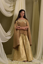 Load image into Gallery viewer, Divine Embroidered Cape With Brocade Ghagra - Gold