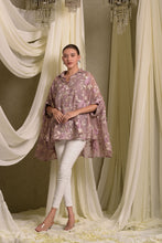 Load image into Gallery viewer, Elahe Embroidered Rose Shirt - Purple