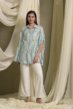 Load image into Gallery viewer, Elahe Embroidered Rowan Shirt - Aqua Blue