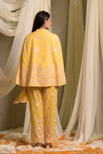 Load image into Gallery viewer, Reyna Gara Glazed Cape Jacket With Coordinated Pants - Yellow