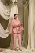 Load image into Gallery viewer, Reyna Gara Glazed Cape Jacket With Coordinated Pants- Blush Pink