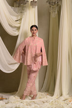 Load image into Gallery viewer, Reyna Gara Glazed Cape Jacket With Coordinated Pants- Blush Pink