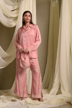 Load image into Gallery viewer, Reyna Gara Glazed  Shirt With Slit Pants- Pastel Pink