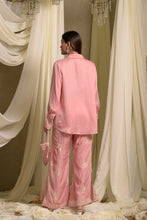 Load image into Gallery viewer, Reyna Gara Glazed  Shirt With Slit Pants- Pastel Pink