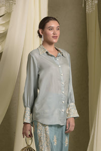 Reyna Gara Glazed Shirt - Mint