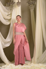 Load image into Gallery viewer, Classy Pleated Saree - Blush Pink