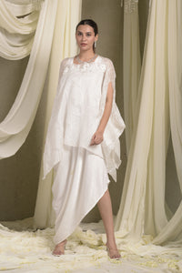 Pristine Ivory Slip Easy Cape With Dress - Ivory