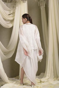 Pristine Ivory Slip Easy Cape With Dress - Ivory