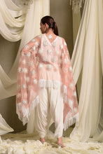 Load image into Gallery viewer, Slip Easy Dress With Organza Cape - Grey &amp; Pink