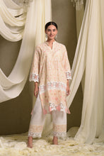 Load image into Gallery viewer, Myra Mesh Floral Lace Kurta with Pant - Beige Rose