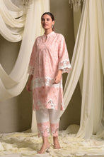 Load image into Gallery viewer, Myra Mesh Floral Lace Kurta with Pants - Peach Rose