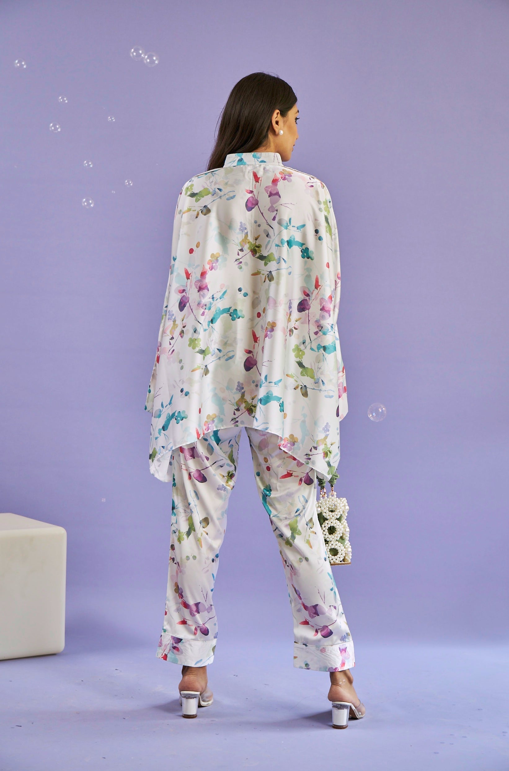 Olivia Abstract Co-ord Set - White