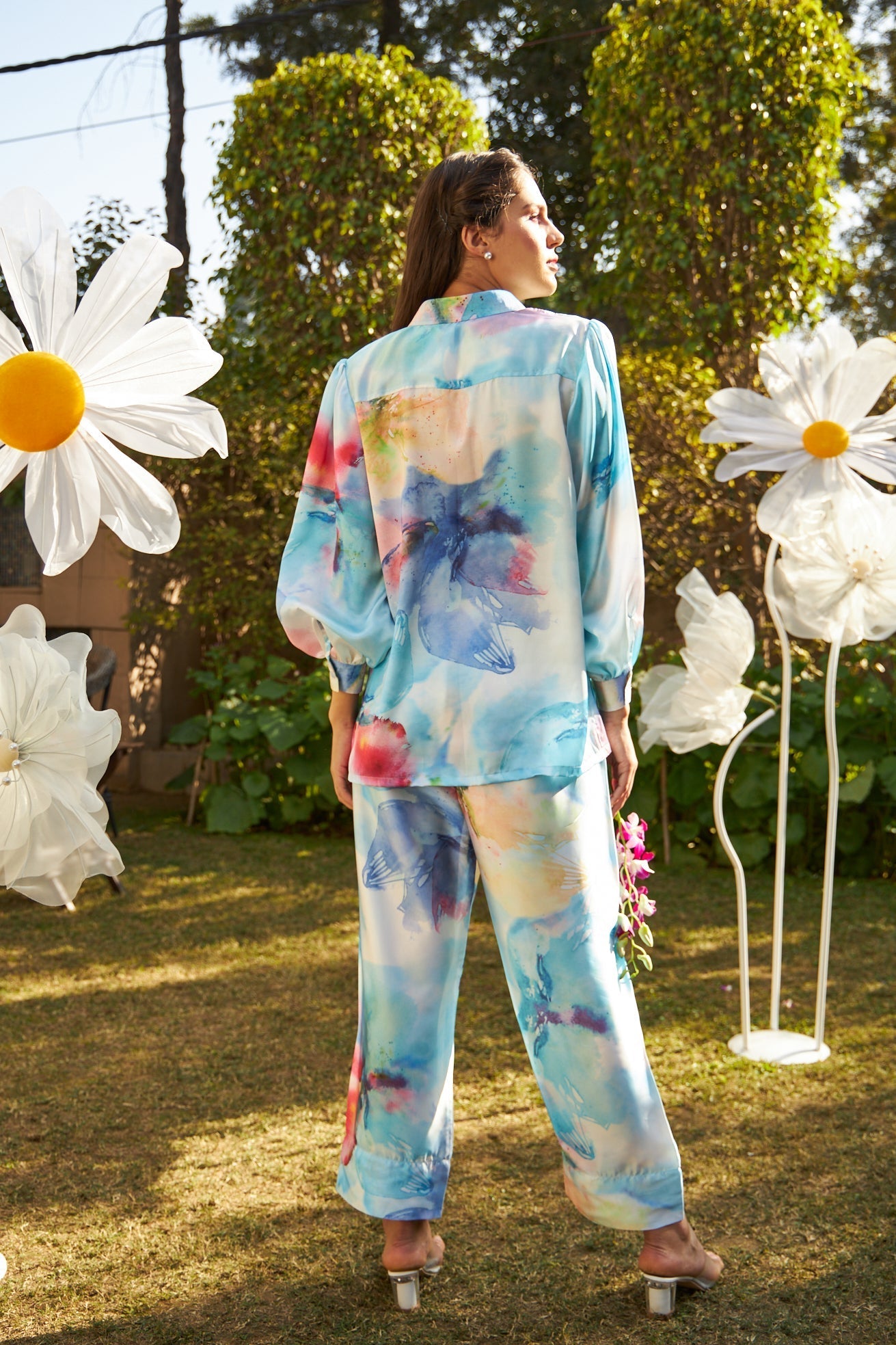 Sicily Satin Co-ord Set - Electric Blue